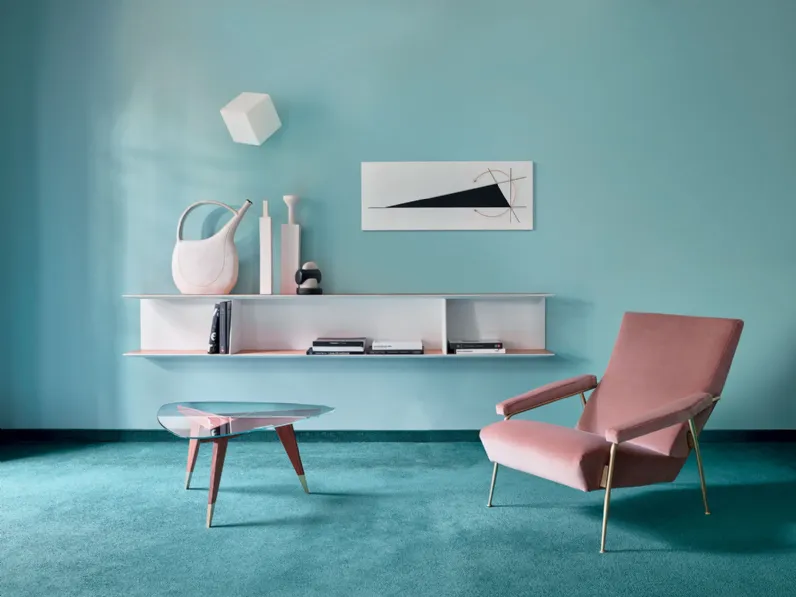 Libreria sospesa in olmo verniciato a mano D-355-1 di Molteni & C