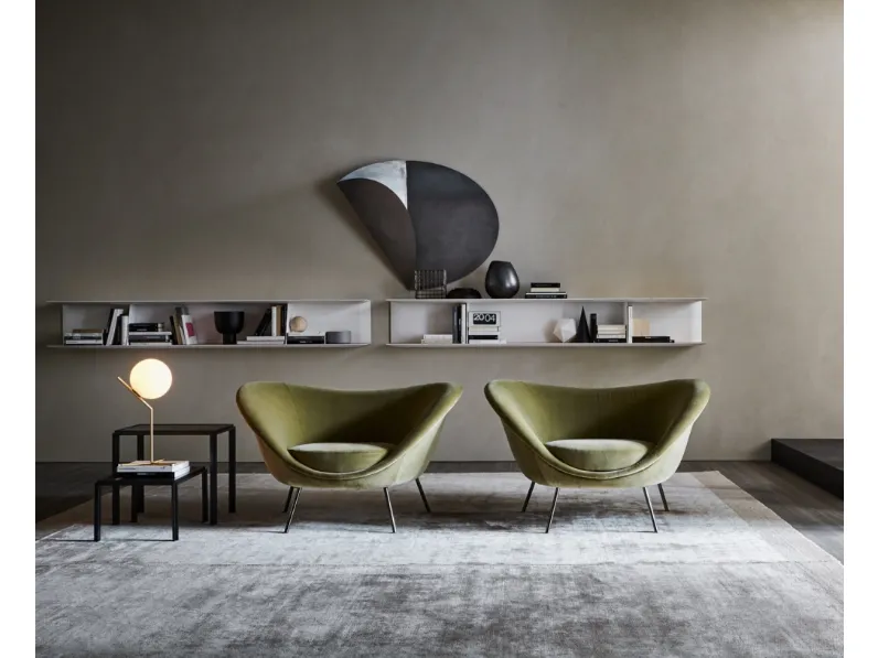 Libreria sospesa in olmo verniciato a mano D-355-1 di Molteni & C