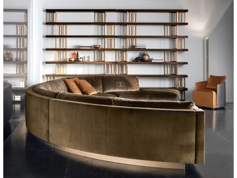 Libreria Espace in radica con distanziali in ottone di Daytona Home
