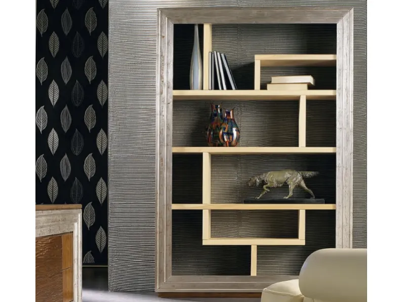 Libreria in noce finitura argento Etoile ET1012B di Cantiero