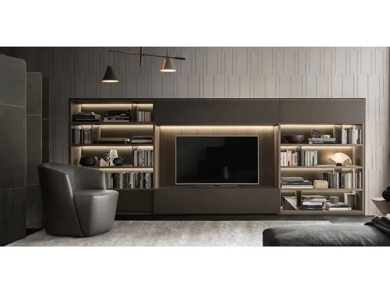 Libreria Flexus composizione 10 in laccato opaco di Giellesse