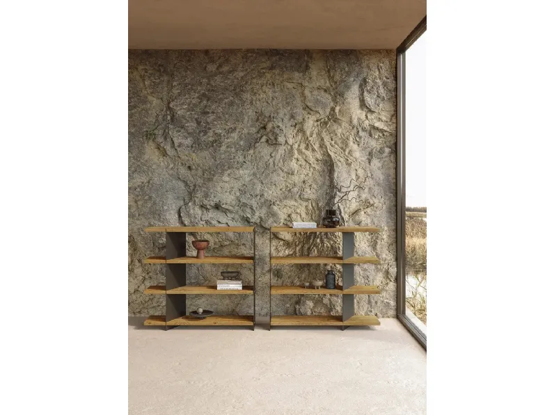 Libreria Graft Metal in legno e metallo di Nature Design