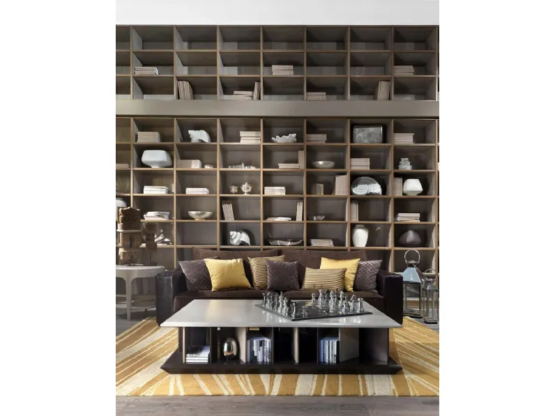 Libreria in legno a tutta parete con scaffalatura a giorno Grenoble 10 di Busatto