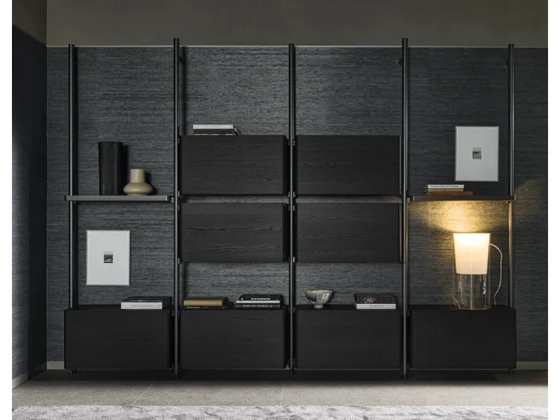 Libreria Hector in alluminio e legno di Molteni & C