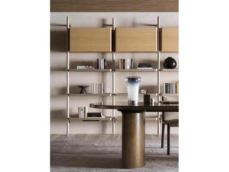 Libreria Hector in alluminio e legno di Molteni & C