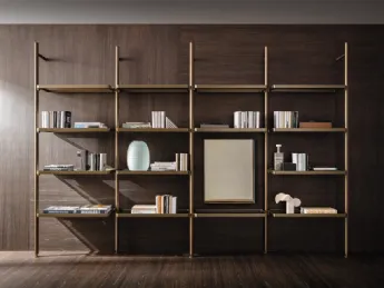 Libreria Hector Molteni & C: design in alluminio, essenziale ed elegante.