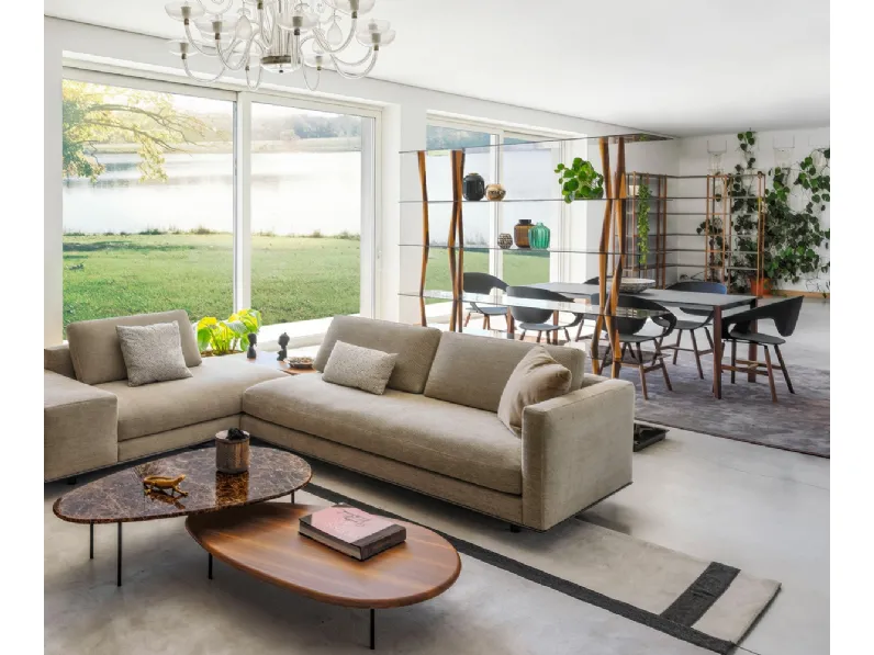 Libreria scultura divisoria Sendai Crystal in vetro e legno di Horm