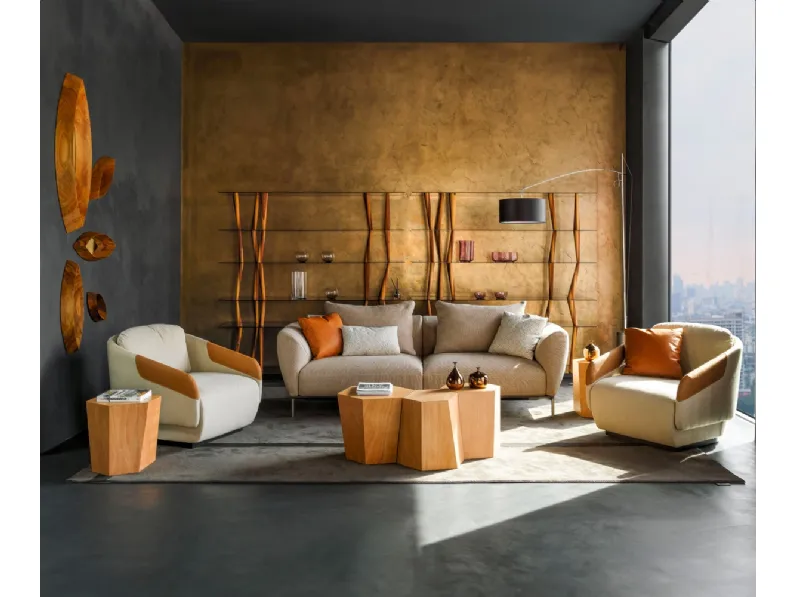 Libreria scultura Sendai Crystal in vetro e legno di Horm