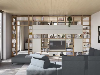 La libreria Infinity L118 di Colombini Casa unisce design e funzionalità in un unico mobile essenzia