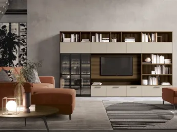 La libreria Infinity L120 di Colombini Casa definisce uno spazio elegante e funzionale.