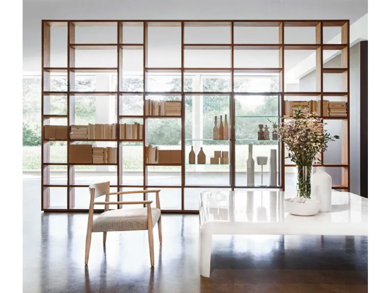 Libreria divisoria in legno Interparete di Porro