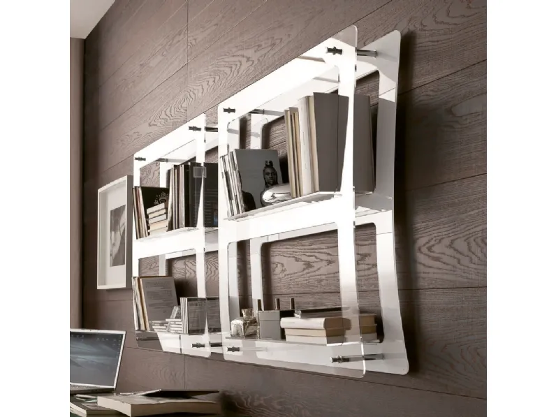 Libreria sospesa in plexiglass Venus di Ponti Terenghi