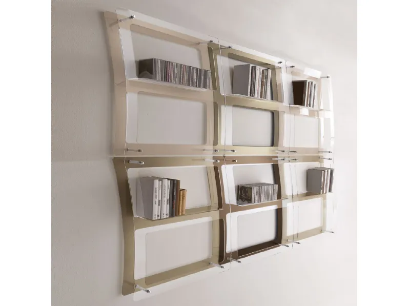 Libreria sospesa in plexiglass Venus di Ponti Terenghi