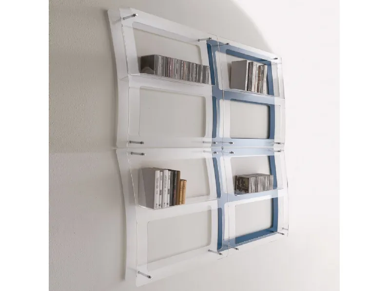 Libreria sospesa in plexiglass Venus di Ponti Terenghi