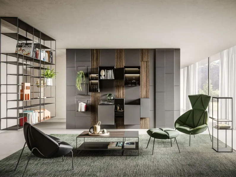 Libreria sospesa Levia Air di Ronda Design