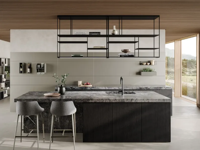 Libreria sospesa Levia Kitchen in metallo verniciato di Ronda Design