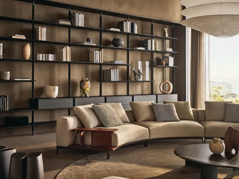 Libreria in olmo nero Lexington di Poliform