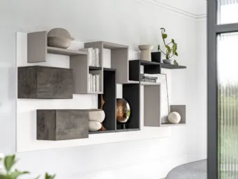 La libreria sospesa Liberty M55 di Marka Total Living unisce design e funzionalità per un ambiente m