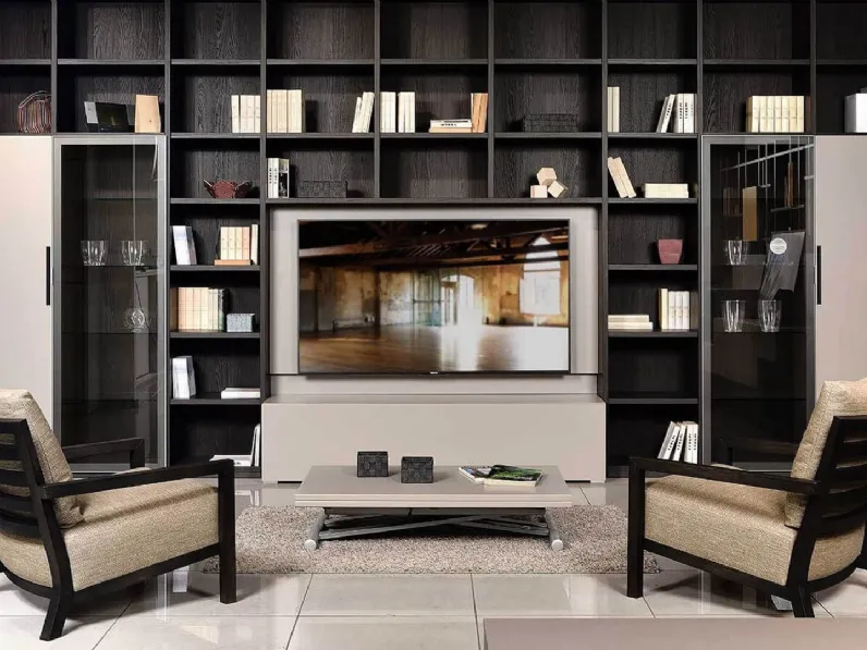 Libreria modulare in finitura essenza legno President di Fratelli Elli