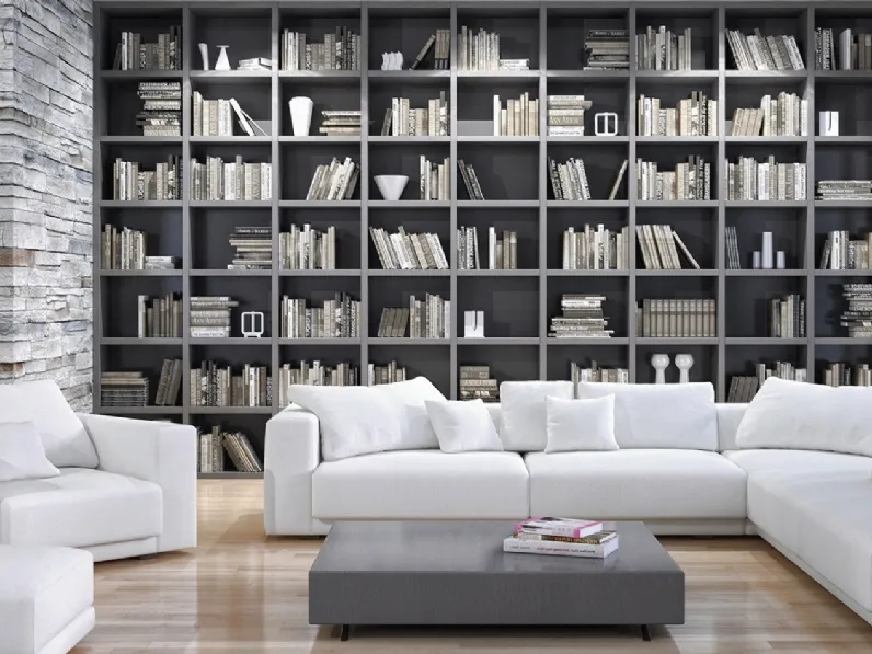 Libreria a muro Orizzonte composizione 02 di Linegianser