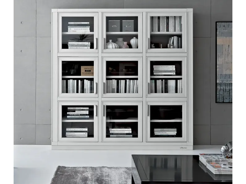 Libreria Melograno in laccato opaco e vetro composizione 10 di Le Fablier