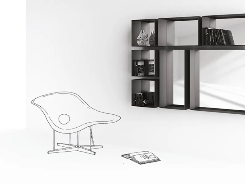 Libreria componibile sospesa Barra - Tasto di Minotti Italia