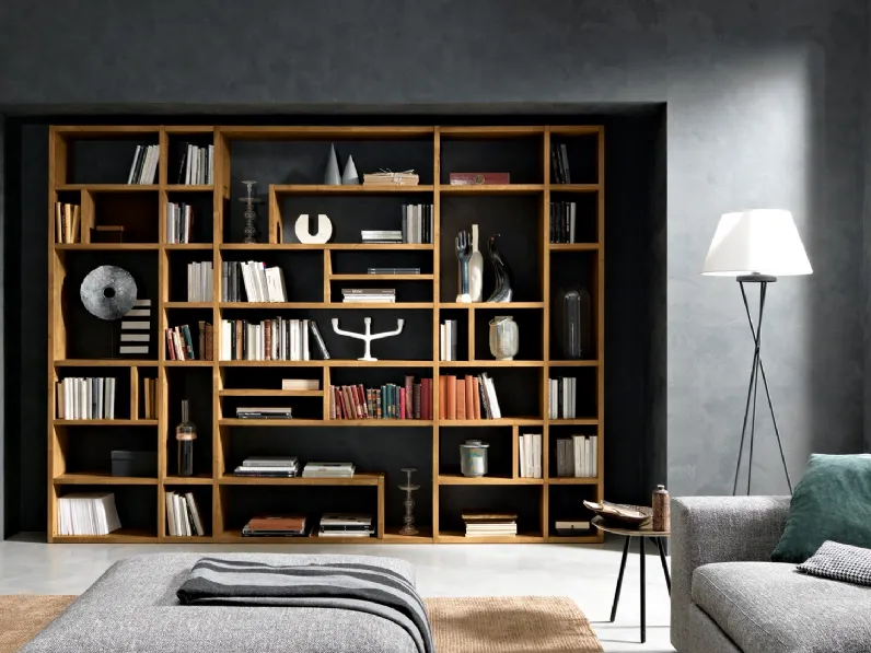 Libreria componibile in legno massello Mixer 06 di FGF Mobili