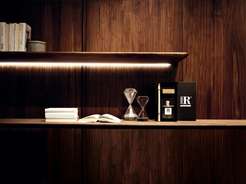 Libreria Modula in listellare impiallacciato di Riva1920