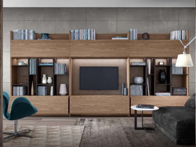 Libreria in legno Mood 15 di Astor Mobili