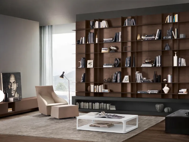 Libreria Movida 2.0 in legno laccato di Olivieri