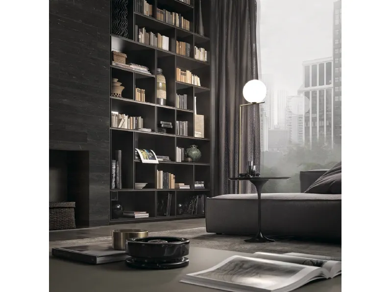 Libreria componibile Opus Brown di Rimadesio