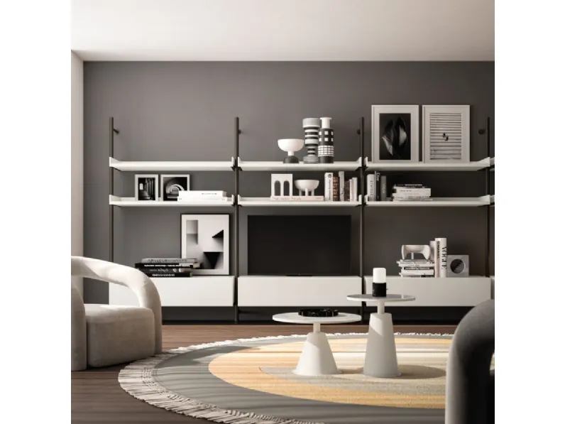 Libreria Palko in melaminico e metallo di Orme