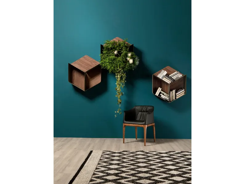 Libreria modulare sospesa di design in legno Pangea di Tonin Casa