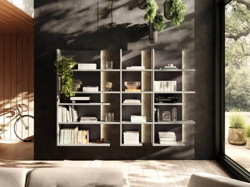 Libreria modulare Pentagram sospesa di Lago