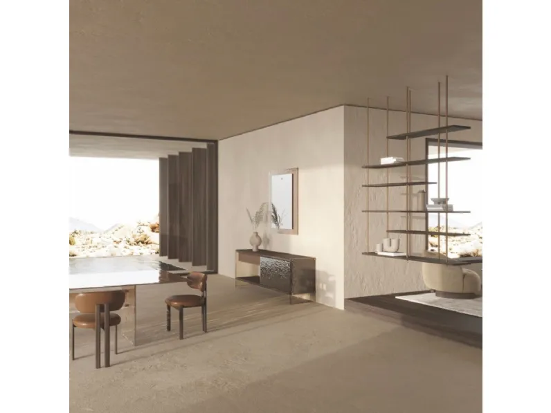 Libreria sospesa Random in legno e metallo di Nature Design