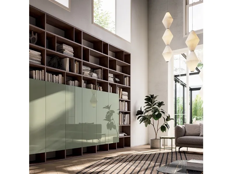 Libreria Speed Componibile in legno e laccato lucido di Dall'Agnese
