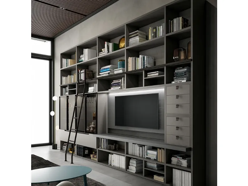 Libreria Speed Up con scala scorrevole di Dall'Agnese