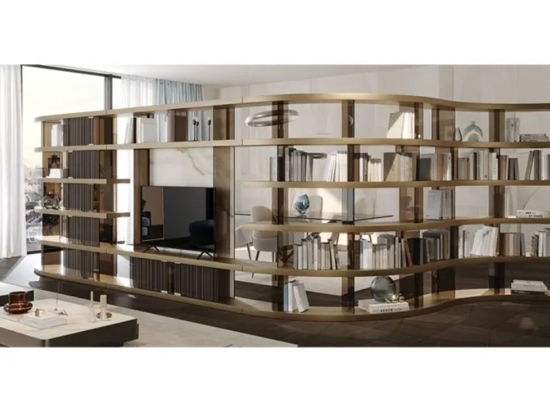 Libreria divisoria modulare a incastro Tango T Box di Reflex
