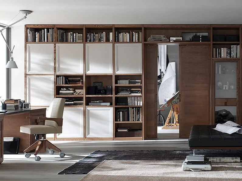 Libreria Tea Legno e Bianco di Fasolin