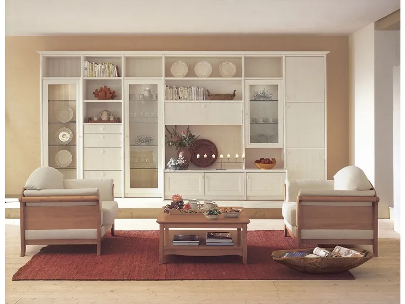 Libreria in legno laccato Composizione 121 di Tempora Country