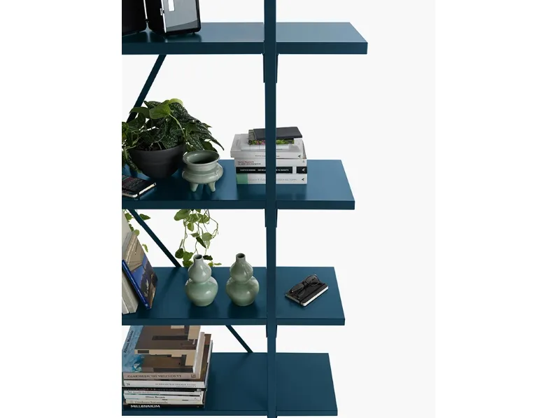 Libreria componibile in metallo Uno Living Ocean di Fantin