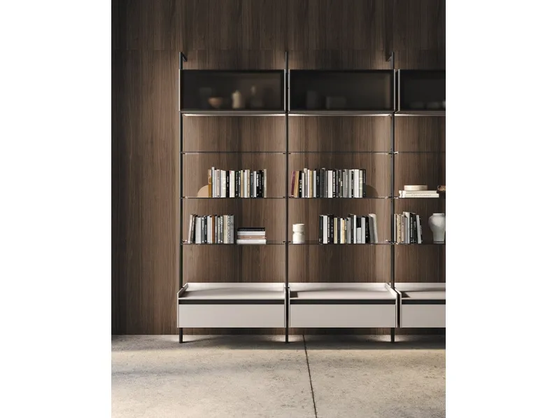 Libreria Vertical in alluminio e vetro di Arrital