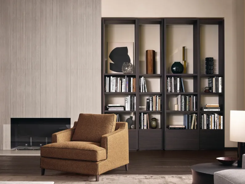 Libreria in rovere Wall System 01 di Poliform
