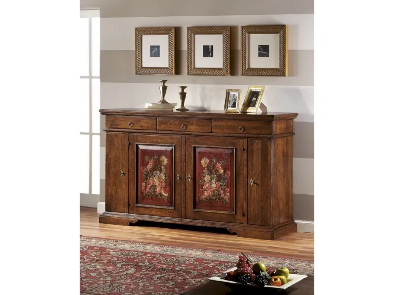 Madia alta in legno con anta decorata 1420-A di Zanini