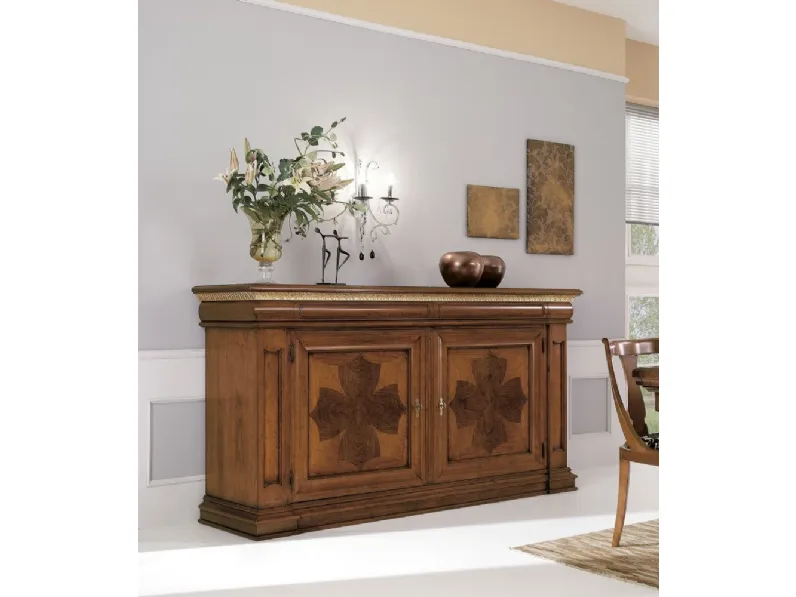 Madia a 2 ante e 2 cassetti con intarsi a 