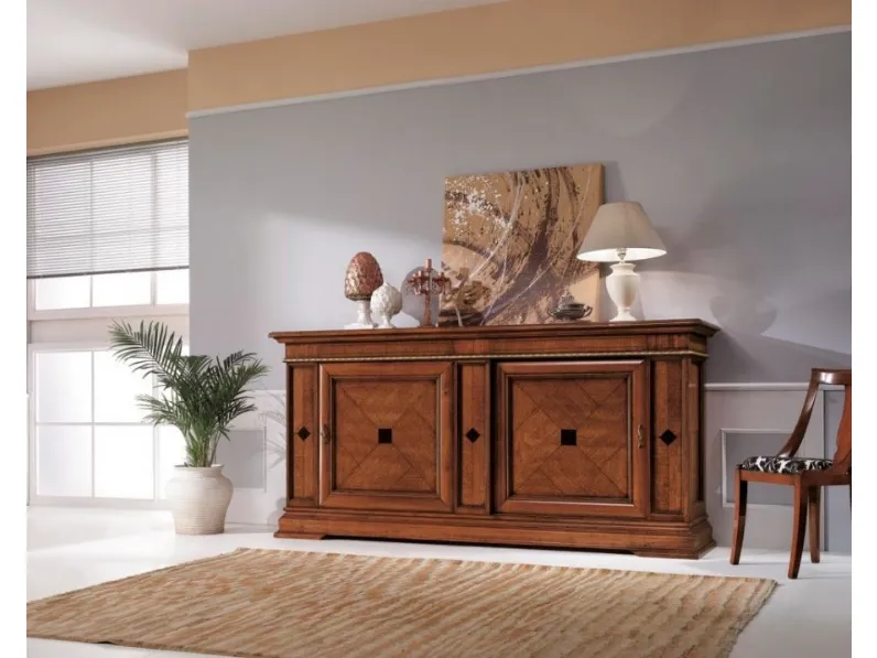 Madia in legno massello a 2 ante e 2 cassetti 158-A di Zanini