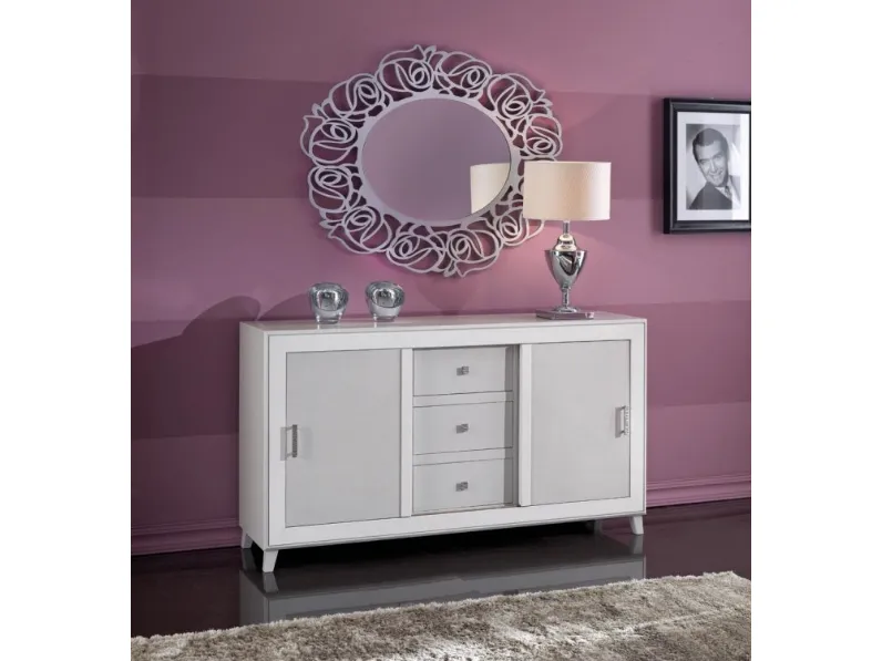 Madia in legno laccato a 2 ante e 3 cassetti 2181-A di Zanini