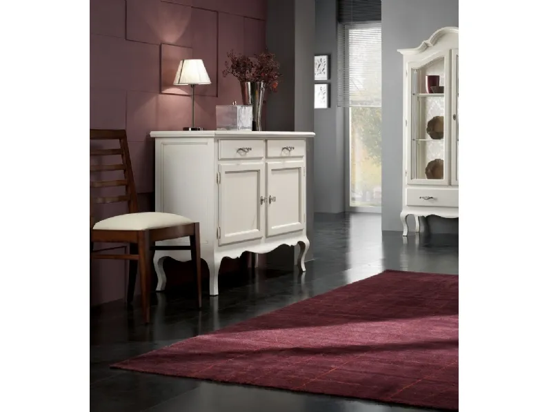 Madia classica in legno laccato bianco 3064-A di Zanini