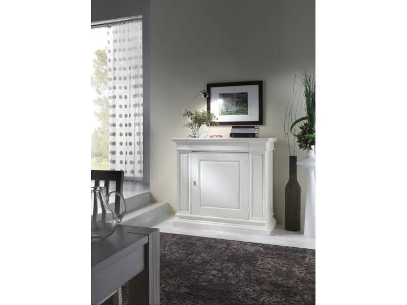 Madia Alta in legno  con cassetto e anta battente 3266-A di Zanini