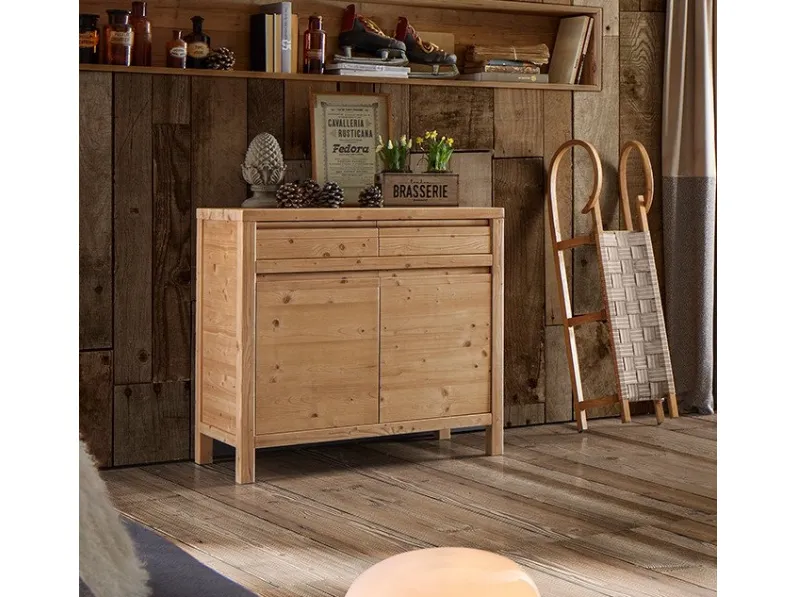 Madia in legno di Abete a 2 ante e 2 cassetti 3312-A di Zanini